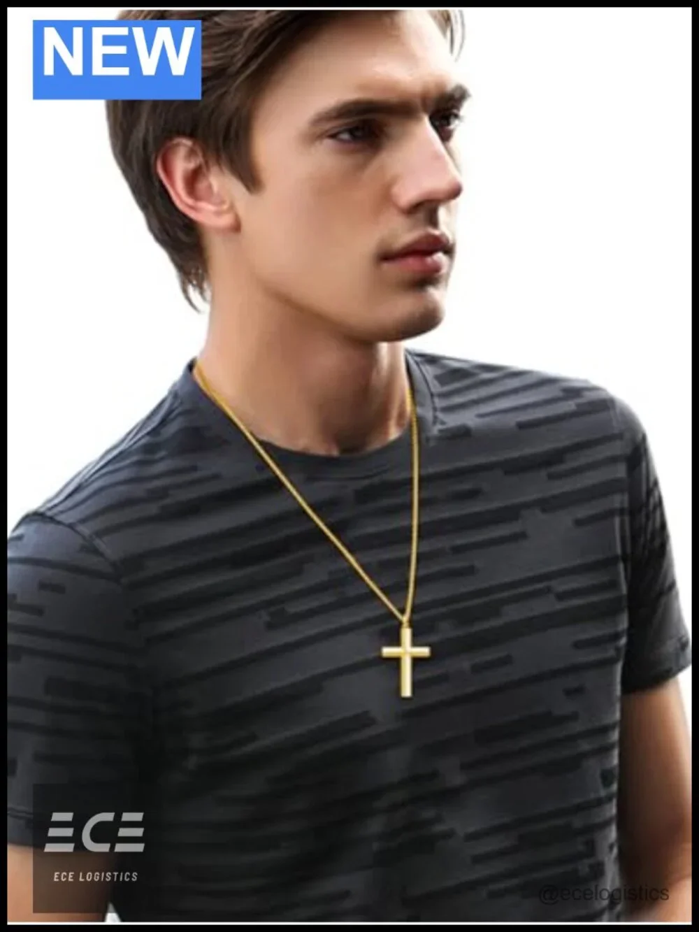 925 Sterling Silver Gold Plated Cross Necklace Crucifix Pendant Christian